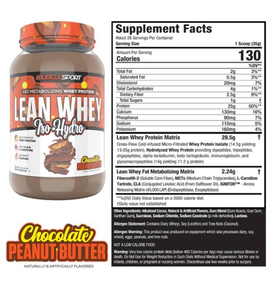 MUSCLESPORT LEAN WHEY 2LB PROTEIN
