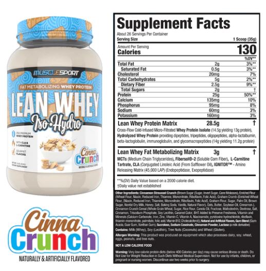 MUSCLESPORT LEAN WHEY 2LB PROTEIN