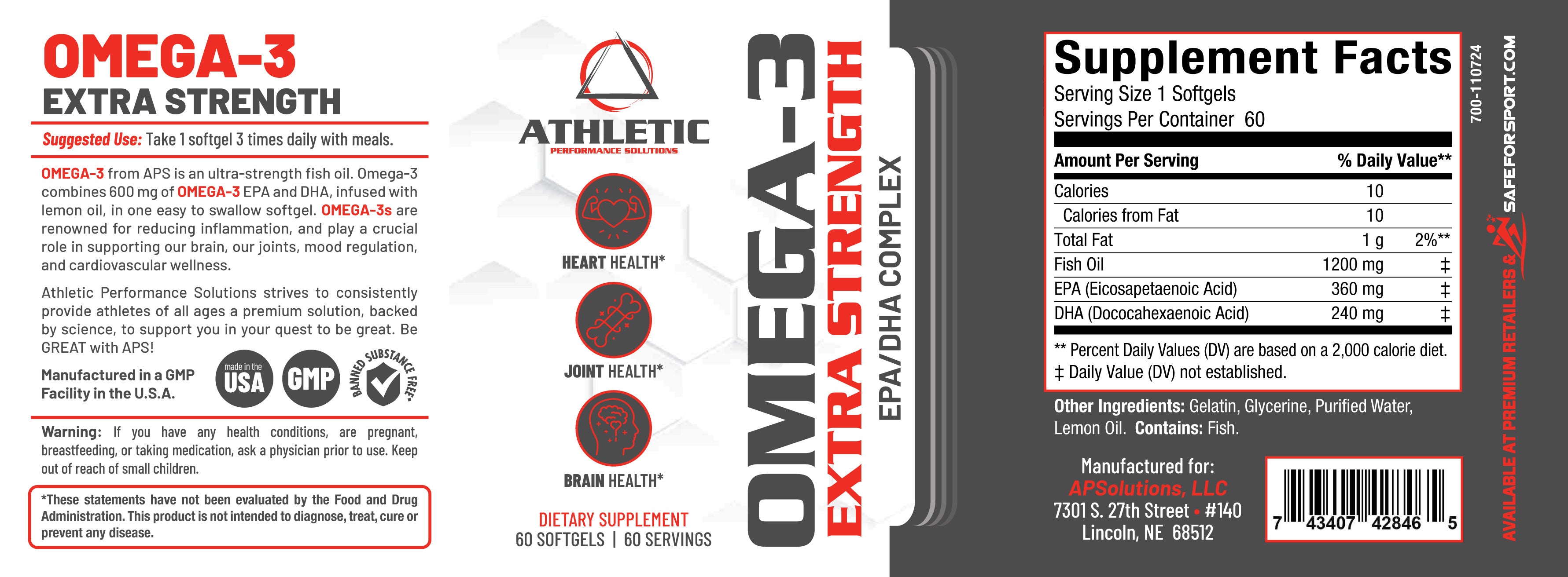 APSolutions Omega-3 Extra Strength Fish Oil