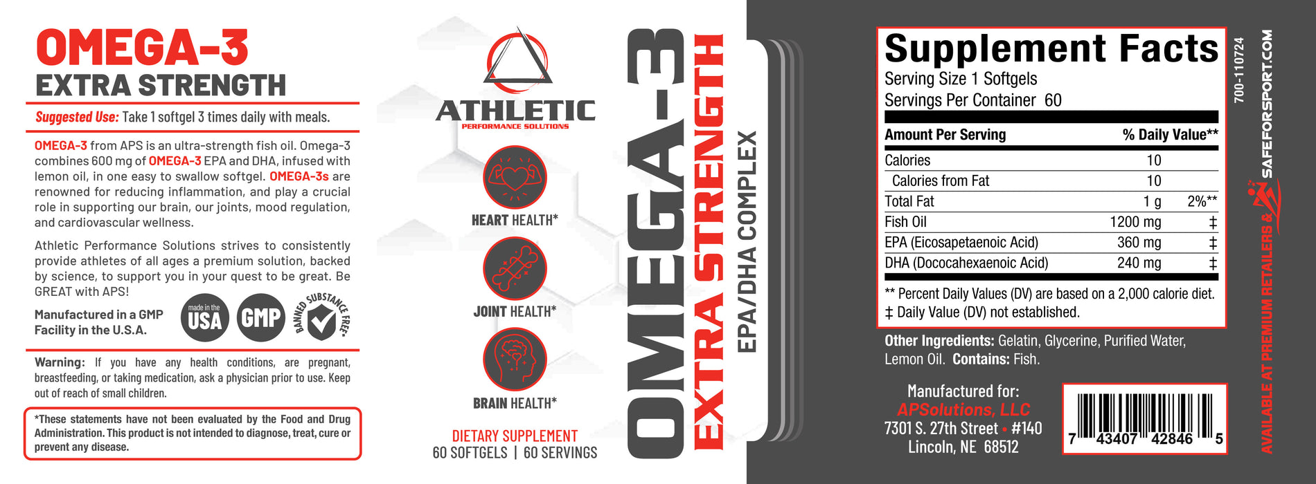 Omega-3 Extra Strength Fish Oil by APS