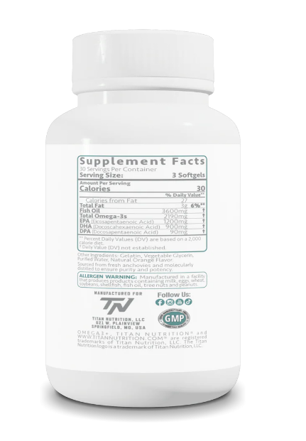 Titan Nutrition Omega3+ - Full Spectrum Omega-3 With DPA