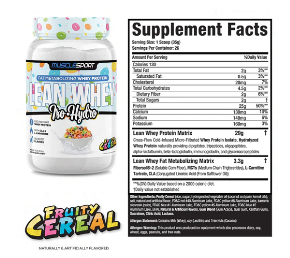 MUSCLESPORT LEAN WHEY 2LB PROTEIN