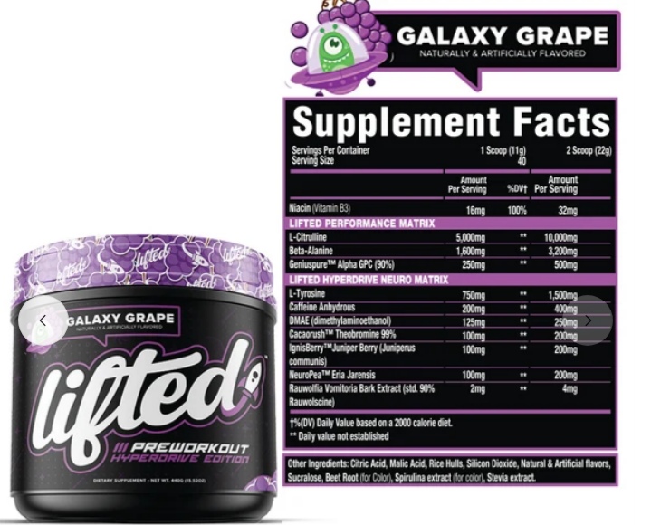 Musclesport Lifted™ Hyperdrive Edition Pre-Workout - 40 Servings