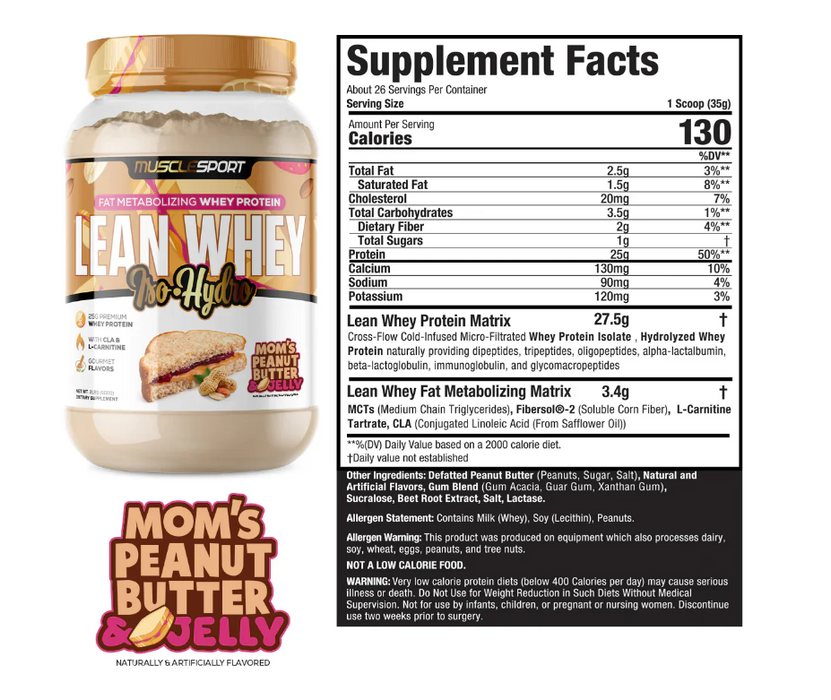 MUSCLESPORT LEAN WHEY 2LB PROTEIN