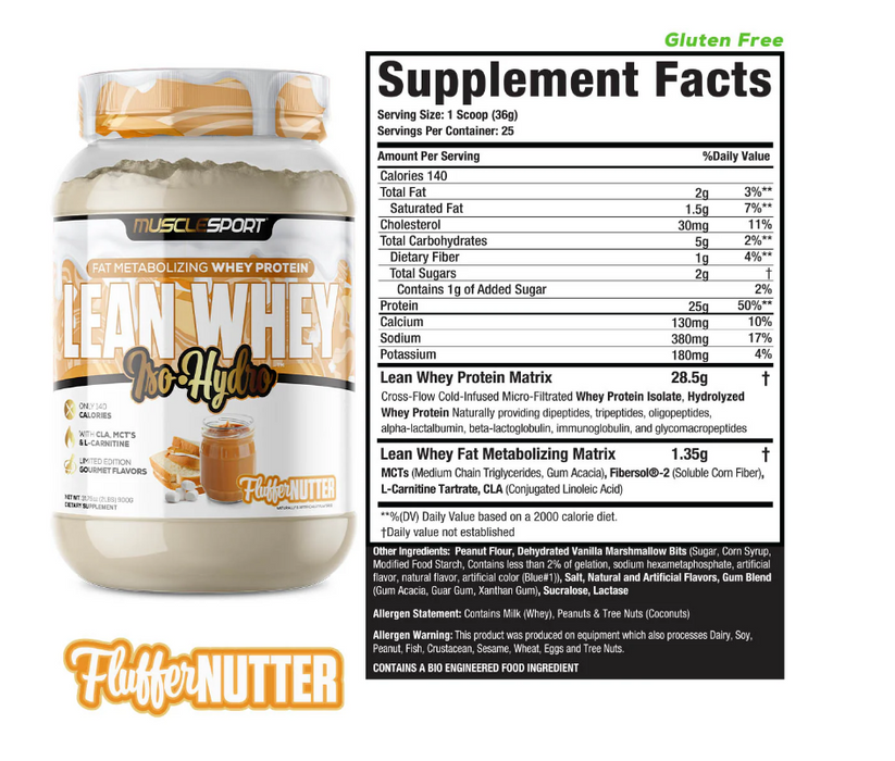 MUSCLESPORT LEAN WHEY 2LB PROTEIN