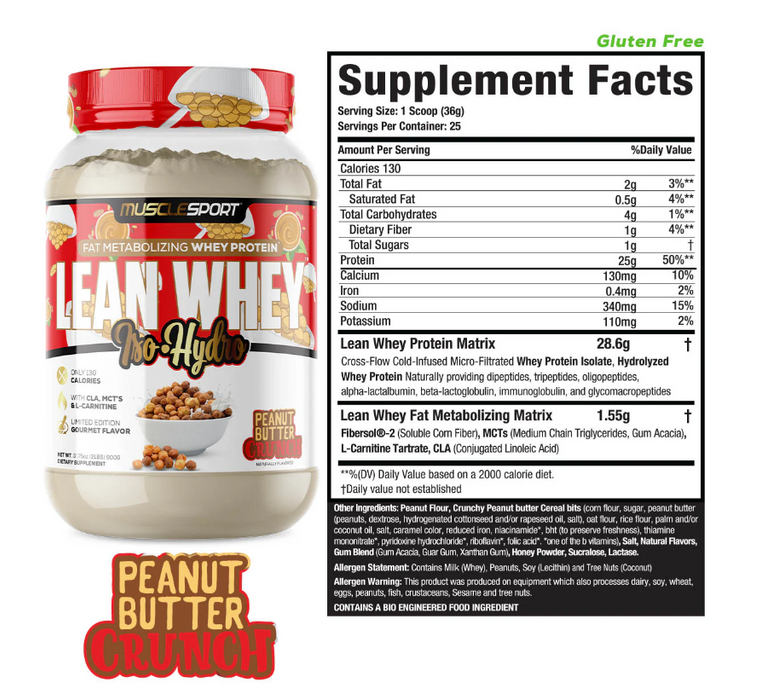 MUSCLESPORT LEAN WHEY 2LB PROTEIN