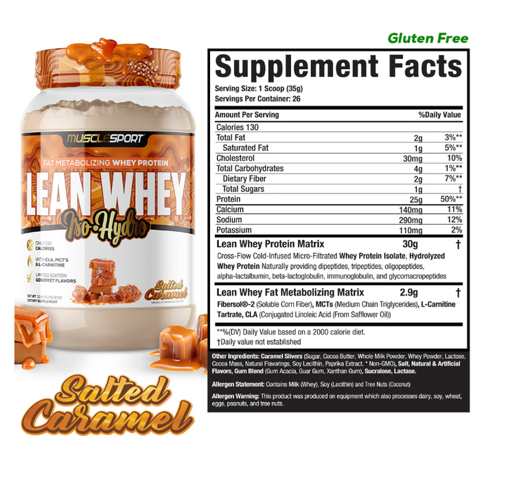 MUSCLESPORT LEAN WHEY 2LB PROTEIN