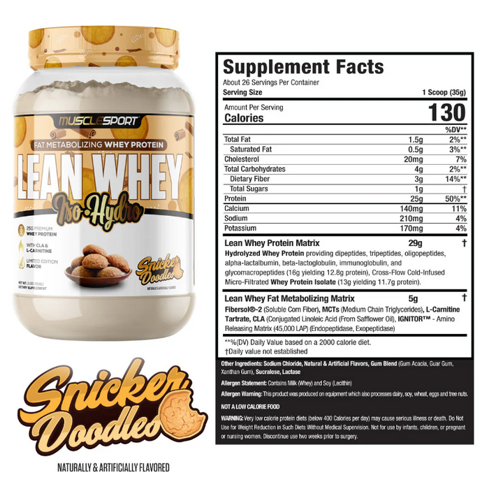 MUSCLESPORT LEAN WHEY 2LB PROTEIN