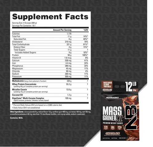 NutraBio Mass Gainer XL
