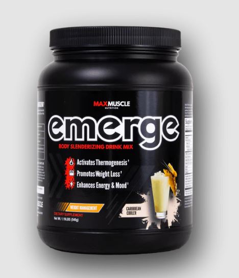 Max Muscle Emerge – Thermogenic Fat Burner Supplement Bottle- Caribbean Cooler