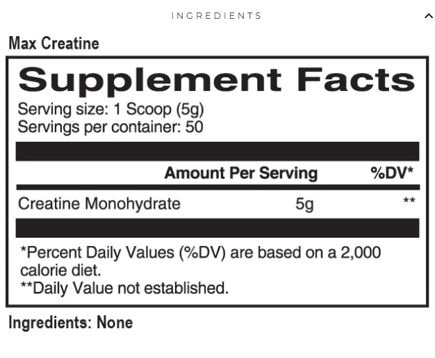 Max Muscle Creatine Monohydrate (250g)