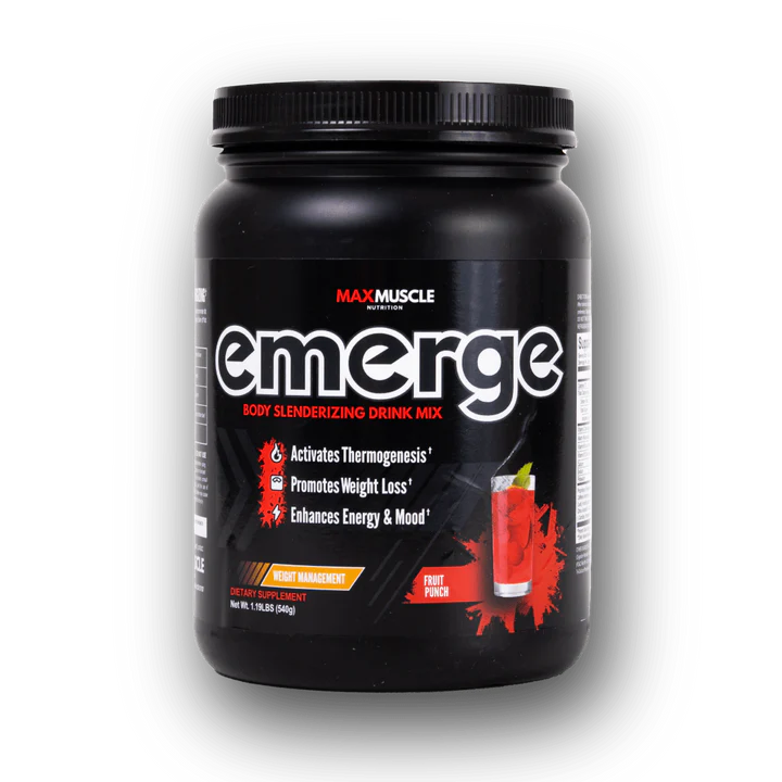 Max Muscle Emerge – Thermogenic Fat Burner Supplement Bottle- Fruit Punch