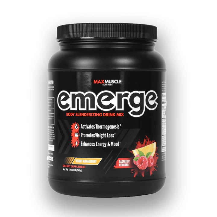 Max Muscle Emerge – Thermogenic Fat Burner Supplement Bottle- Raspberry Lemonade