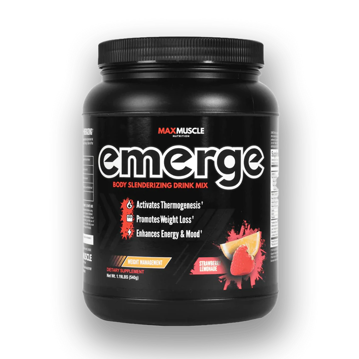 Max Muscle Emerge – Thermogenic Fat Burner Supplement Bottle- Strawberry Lemonade
