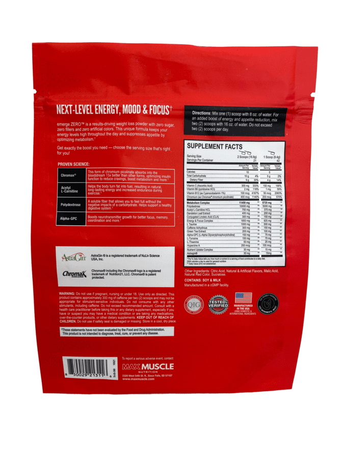 Max Muscle Emerge Zero