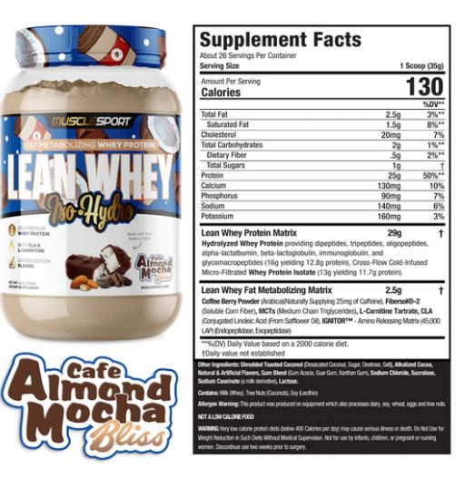 MUSCLESPORT LEAN WHEY 2LB PROTEIN