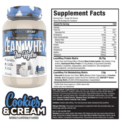 MUSCLESPORT LEAN WHEY 2LB PROTEIN