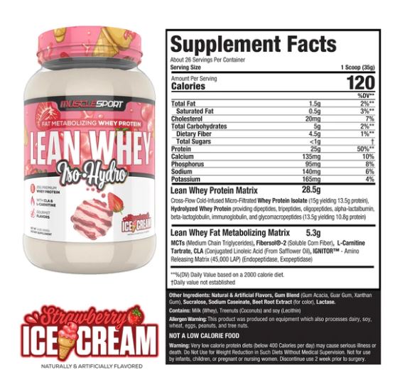 MUSCLESPORT LEAN WHEY 2LB PROTEIN